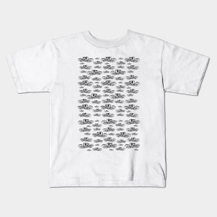 Sombrero Vueltiao in Black and White Ink Pattern Kids T-Shirt